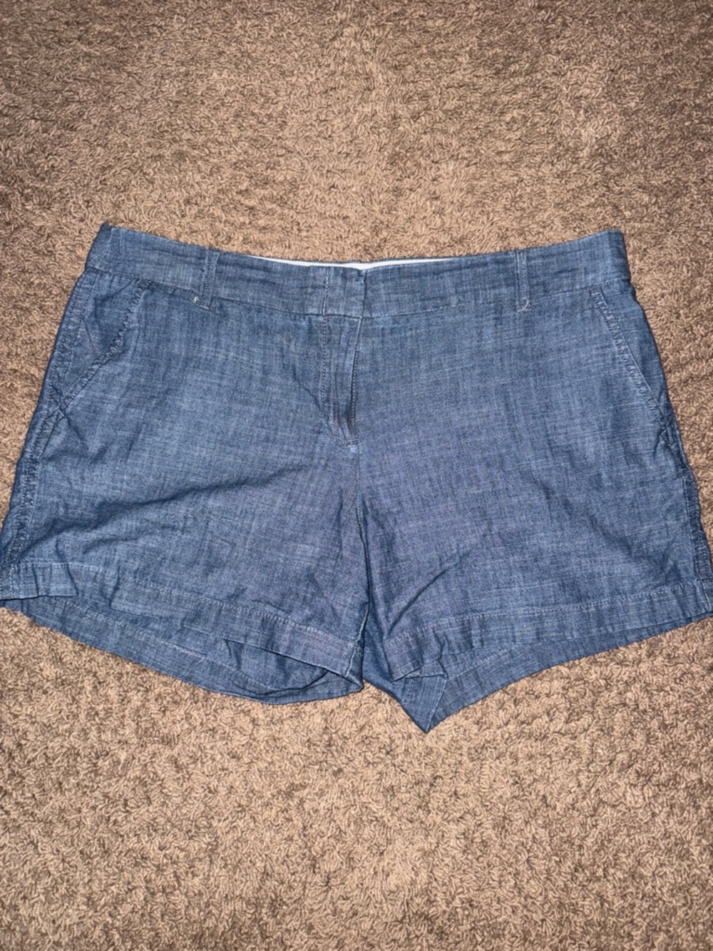 J. Crew Denim-Style Chambray Shorts in Medium Blue